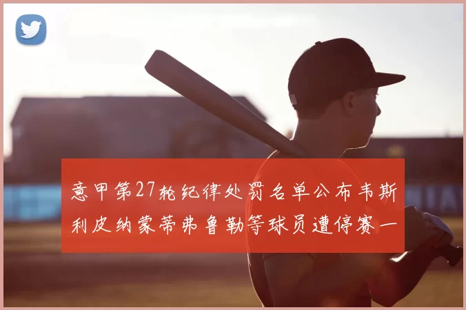意甲第27轮纪律处罚名单公布韦斯利皮纳蒙蒂弗鲁勒等球员遭停赛一轮